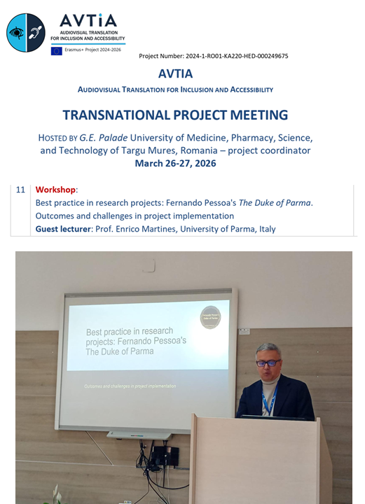 The Duke of Parma Project Showcased at the AVTIA Transnational Meeting